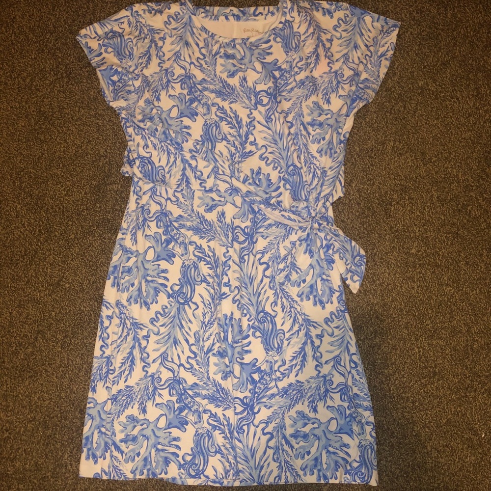 Lilly Pulitzer Inka dress in Aqua Lounge Size L